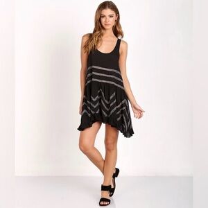 FP Intimately Black with Gray Trapeze Tunic Dress